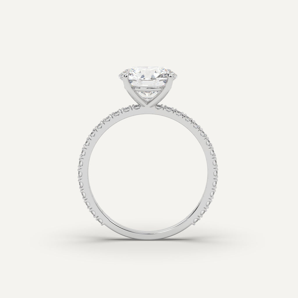 2 Carat Round Cut Engagement Ring In 14K White Gold