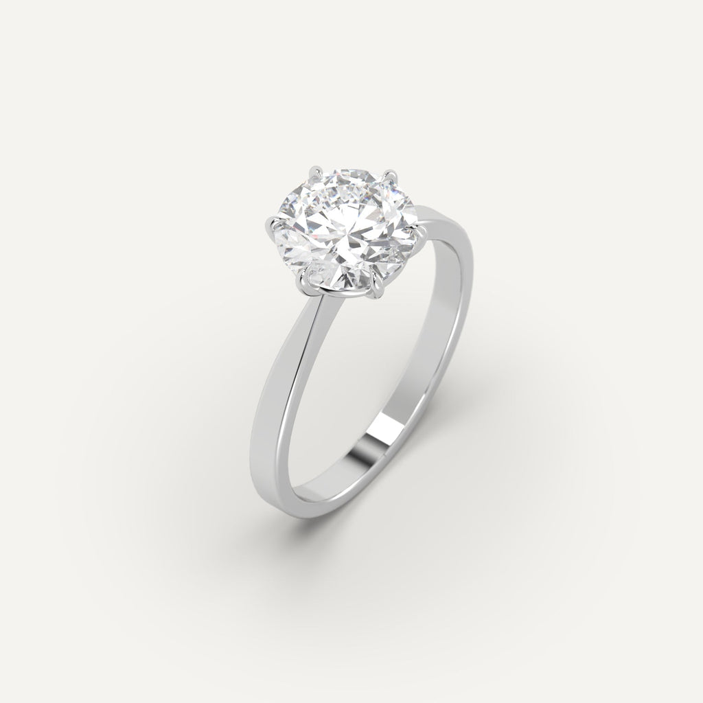 2 Carat Engagement Ring Round Cut Diamond In 14K White Gold