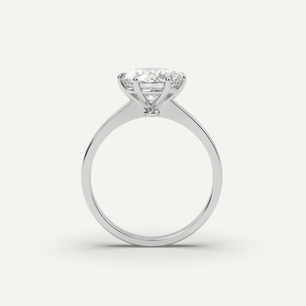 2 Carat Round Cut Engagement Ring In 14K White Gold