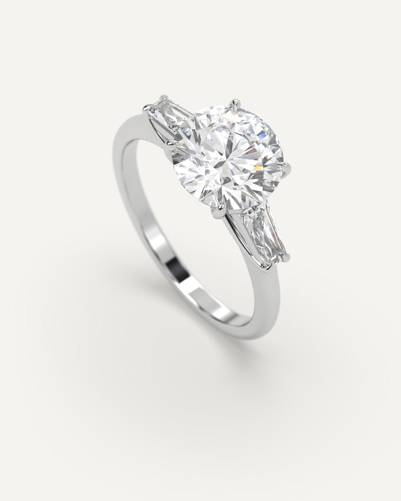 3-Stone Round Cut Engagement Ring 2 Carat Diamond