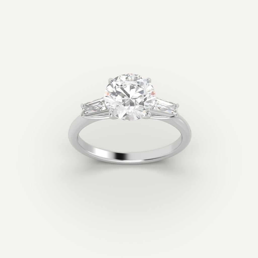 White Gold 2 Carat Engagement Ring On Woman's Hand