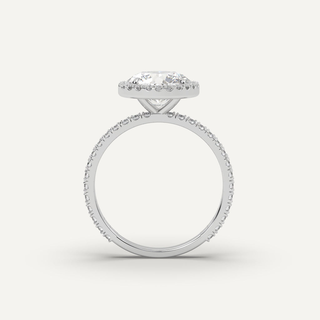 2 Carat Round Cut Engagement Ring In Platinum