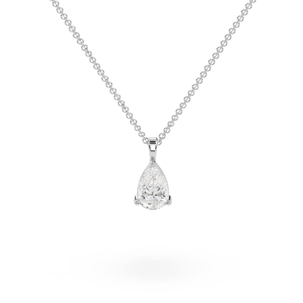 2 carat Simple Pear Lab Diamond Pendant
