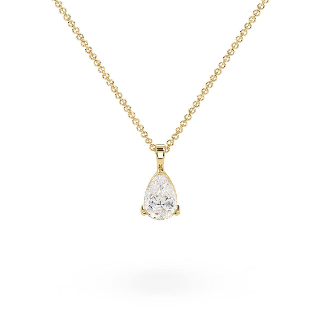2 carat Simple Pear Lab Diamond Pendant