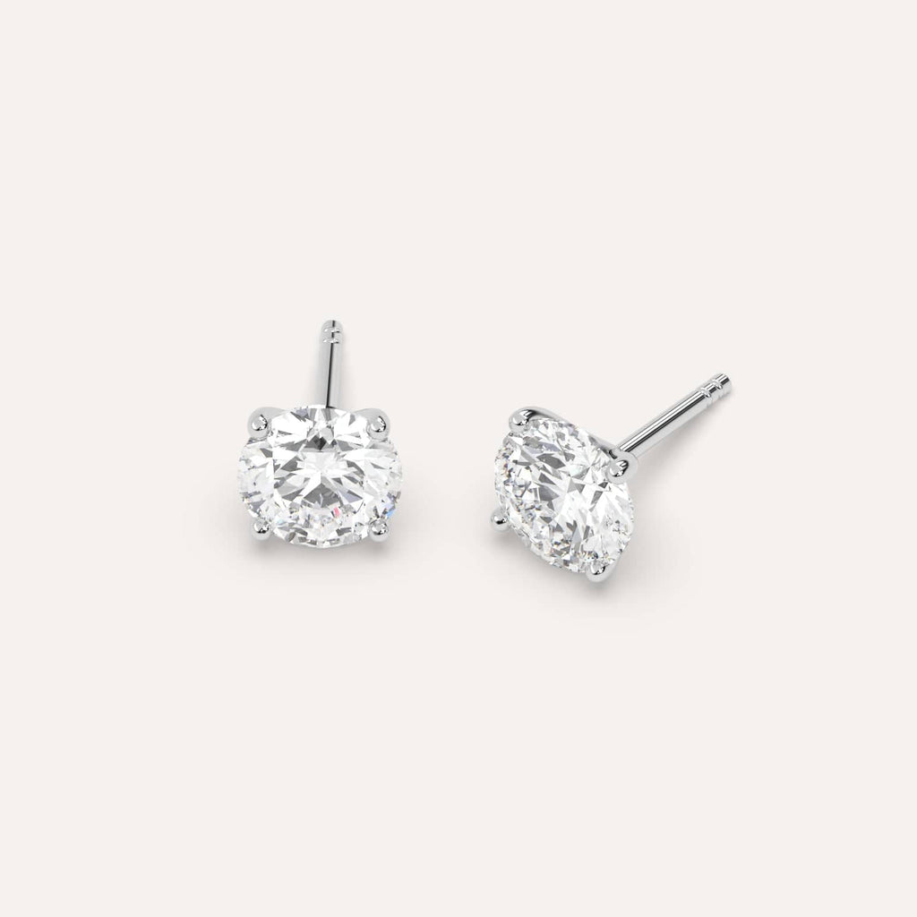 2 carat total diamond stud earrings