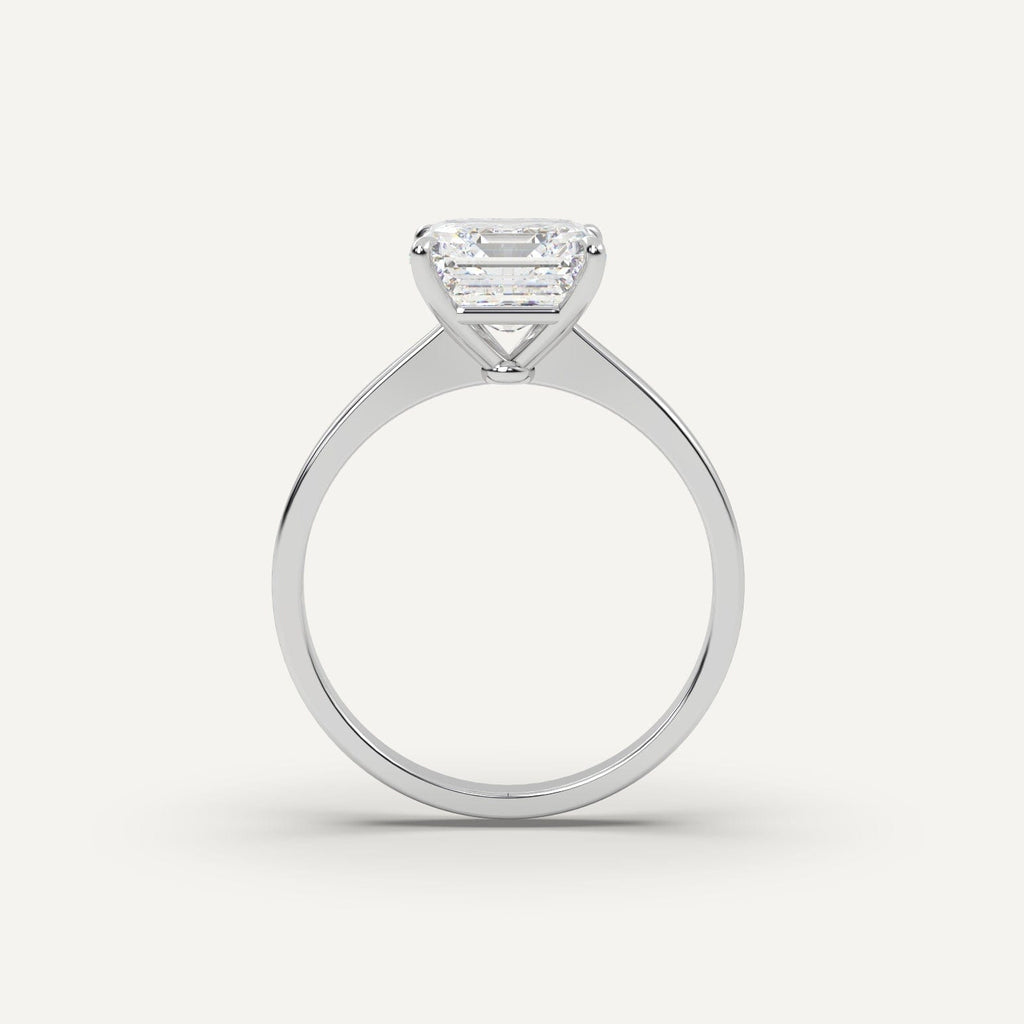 3 Carat Asscher Cut Engagement Ring In 14K White Gold
