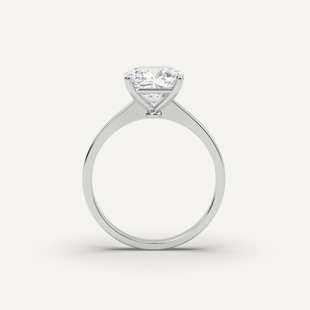 3 Carat Cushion Cut Engagement Ring In 14K White Gold