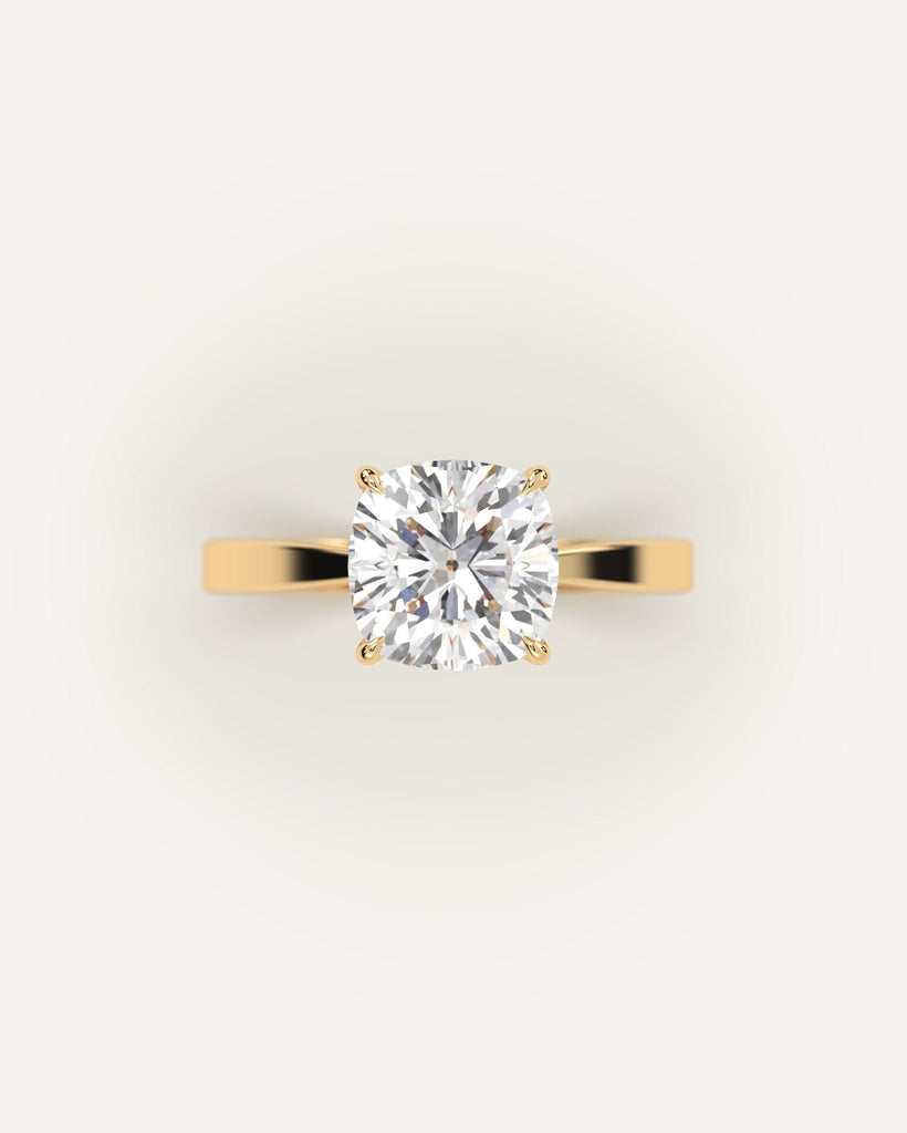 Cathedral Cushion Cut Engagement Ring 3 Carat Diamond