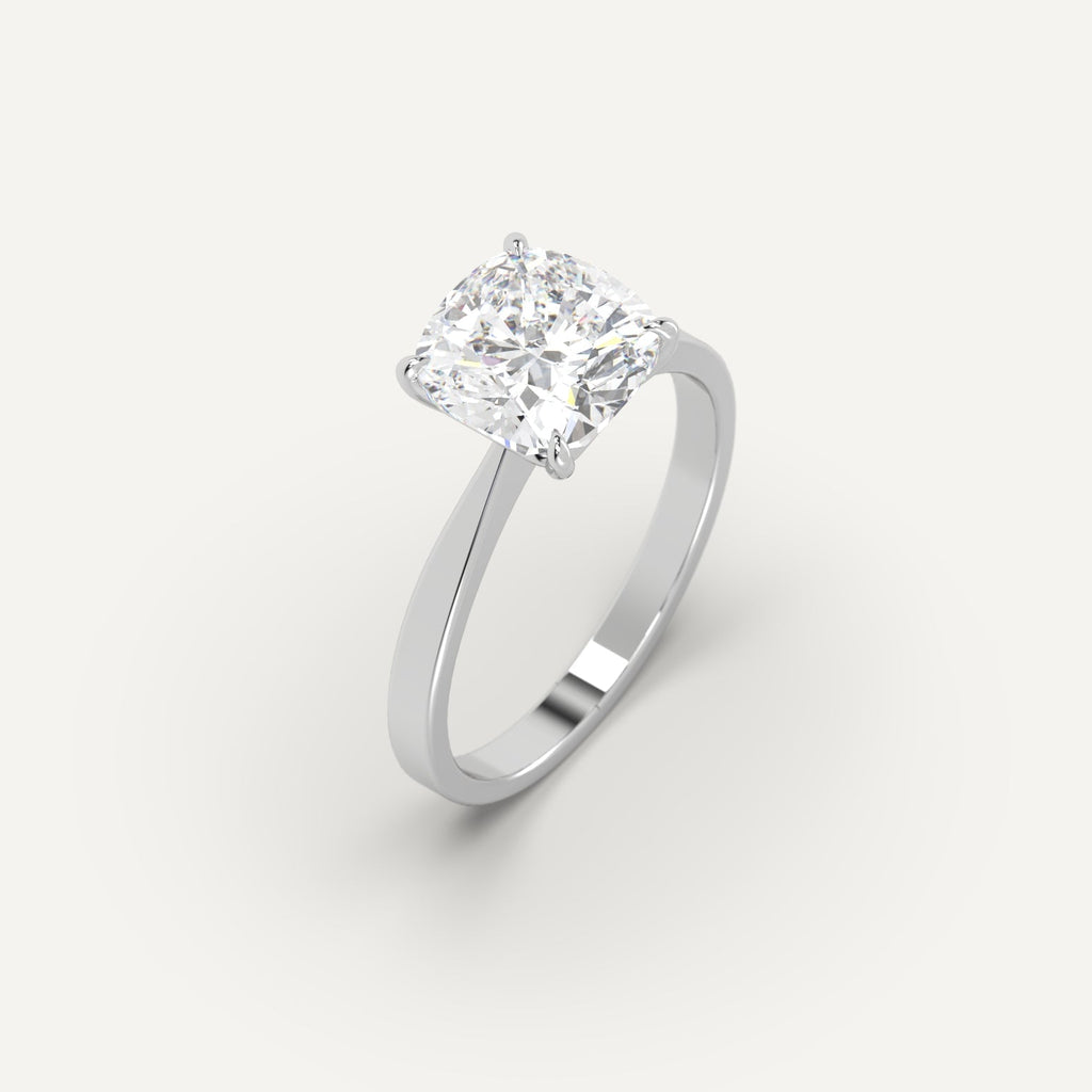 3 Carat Engagement Ring Cushion Cut Diamond In Platinum