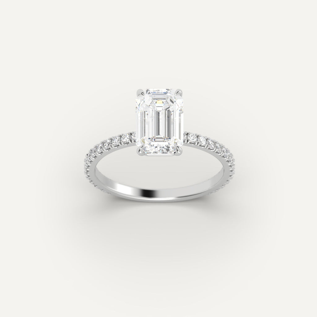 White Gold 3 Carat Engagement Ring On Woman's Hand