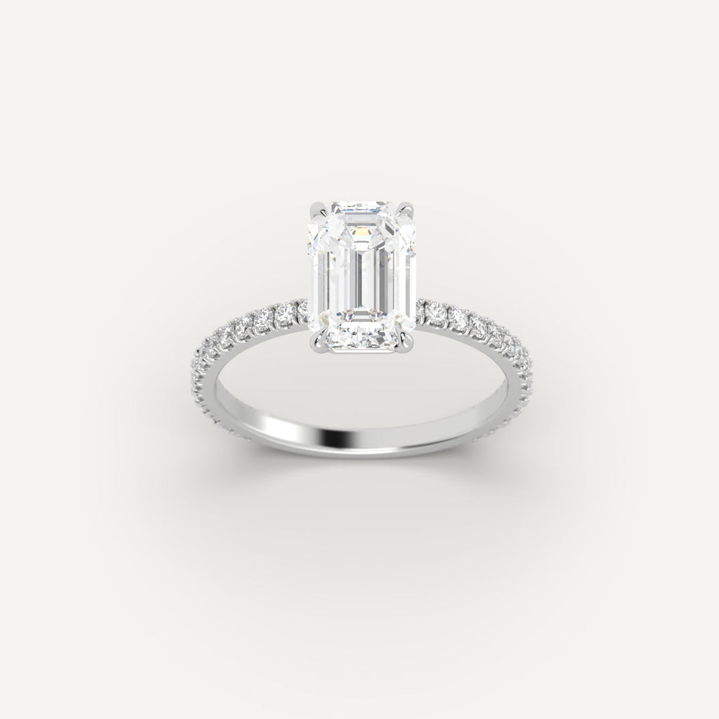 Platinum 3 Carat Engagement Ring On Woman's Hand