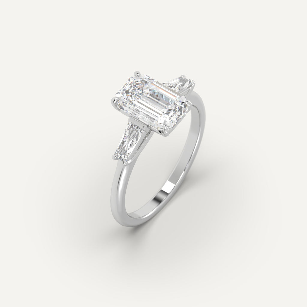 3 Carat Engagement Ring Emerald Cut Diamond In 950 Platinum