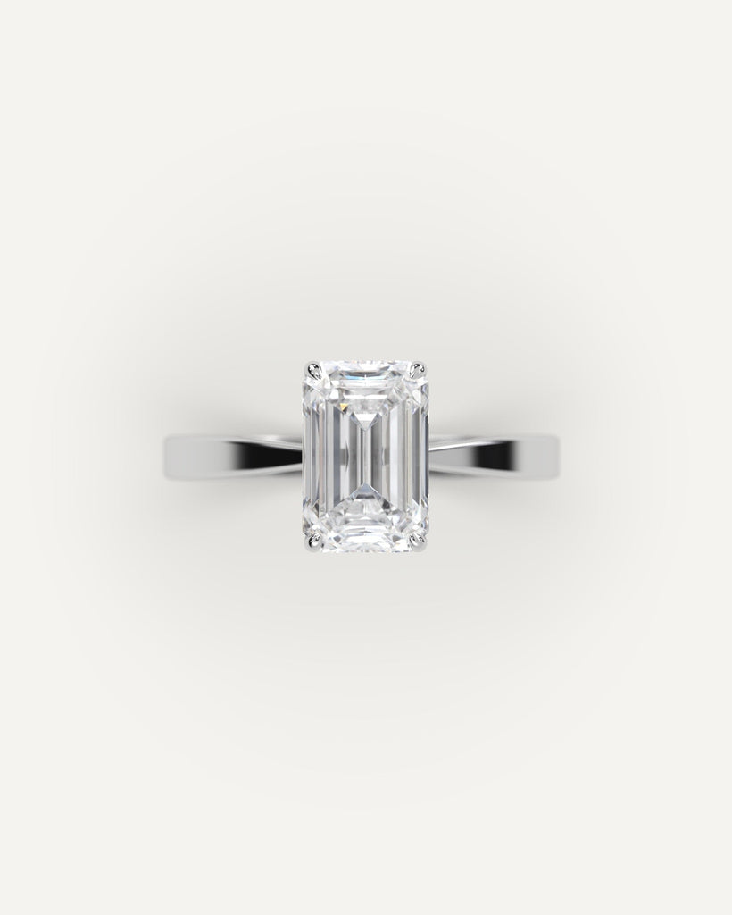Cathedral Emerald Cut Engagement Ring 3 Carat Diamond