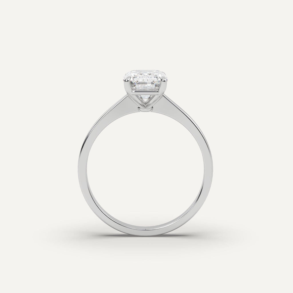 3 Carat Emerald Cut Engagement Ring In Platinum