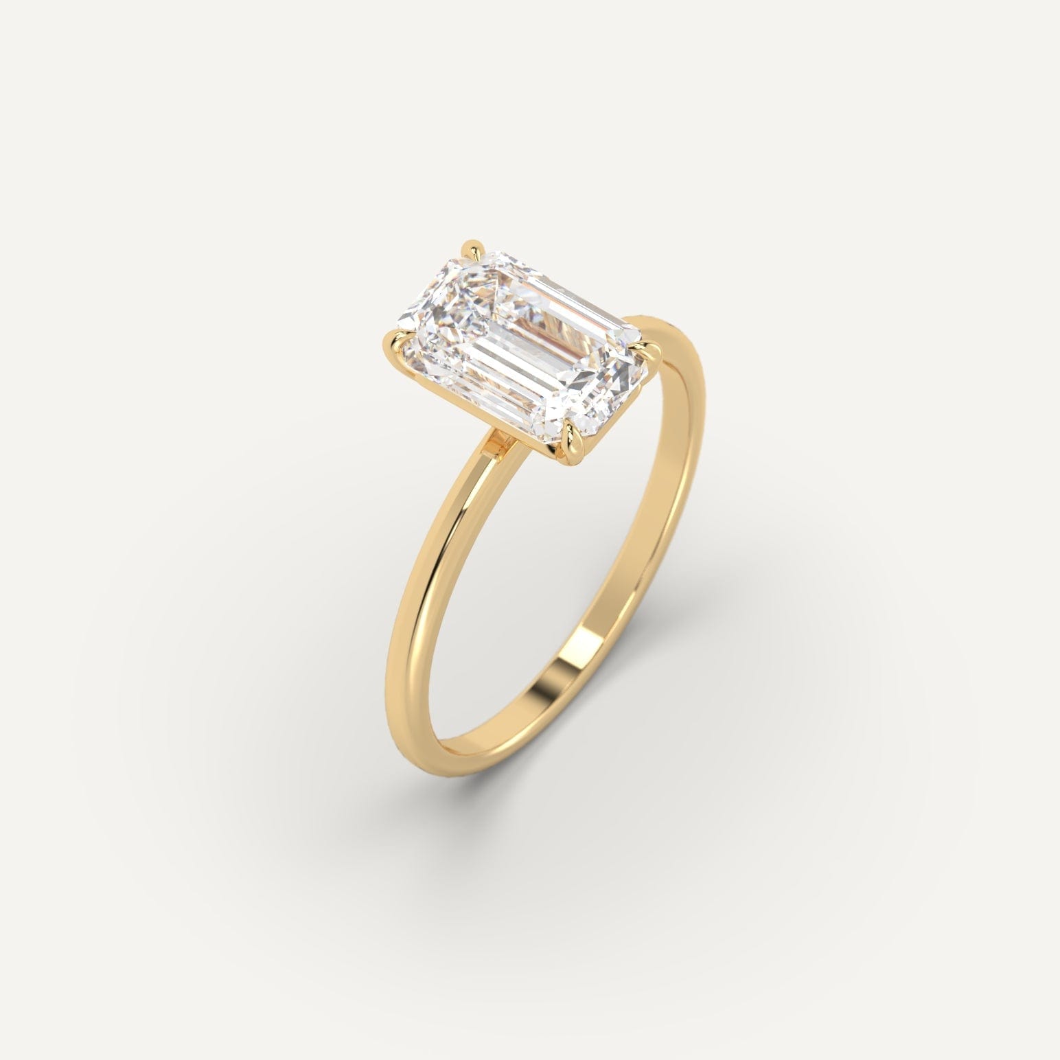 Carat Engagement Ring Emerald Cut, Yellow Gold #1