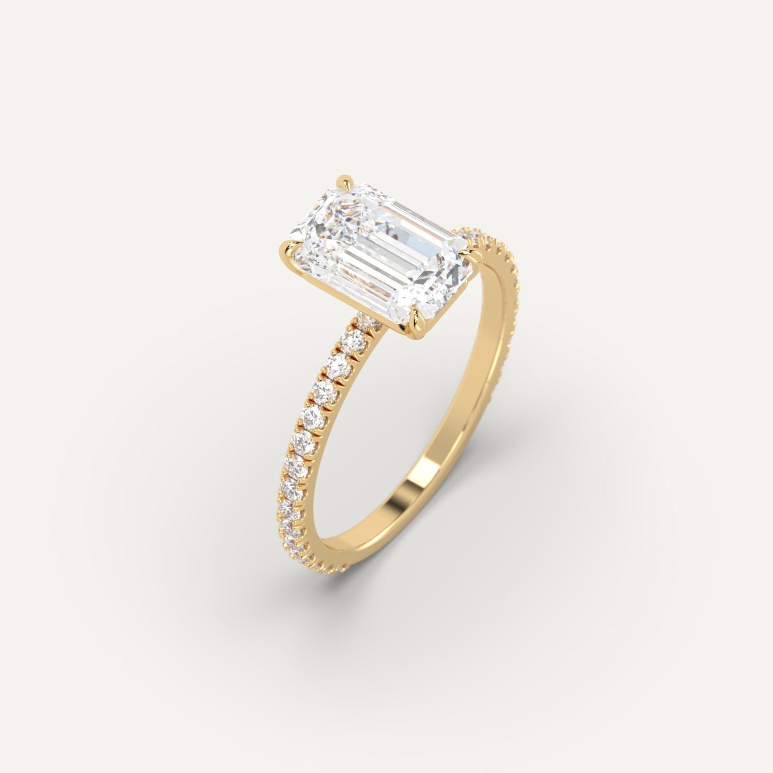 Carat Diamond Ring Yellow Gold Emerald Cut Engagement