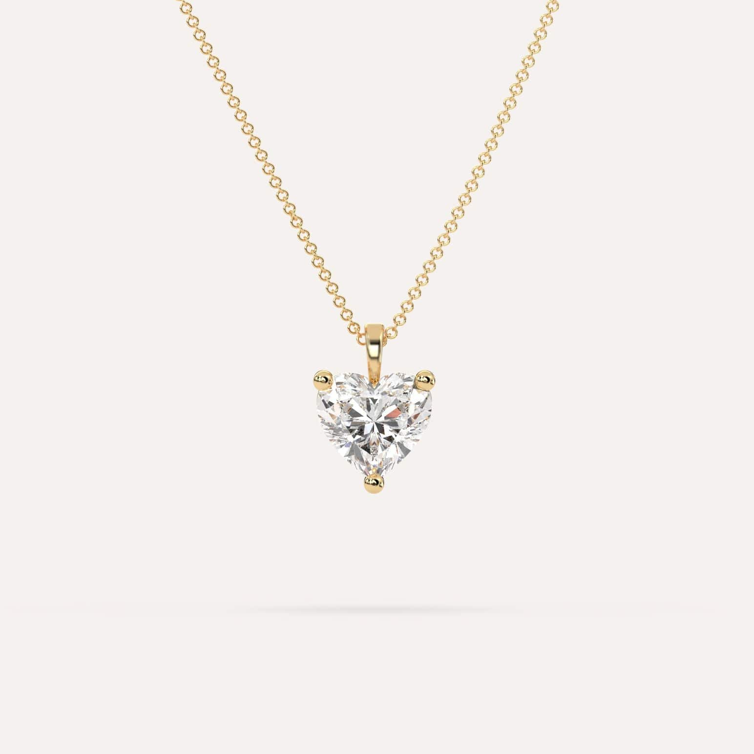 carat Heart Diamond Pendant Necklace - Main Image