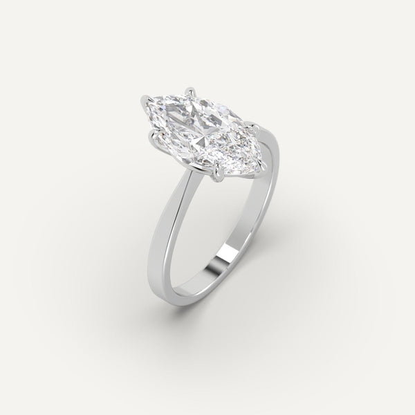 3 carat Marquise Cut Diamond Ring Lab Diamond White Gold