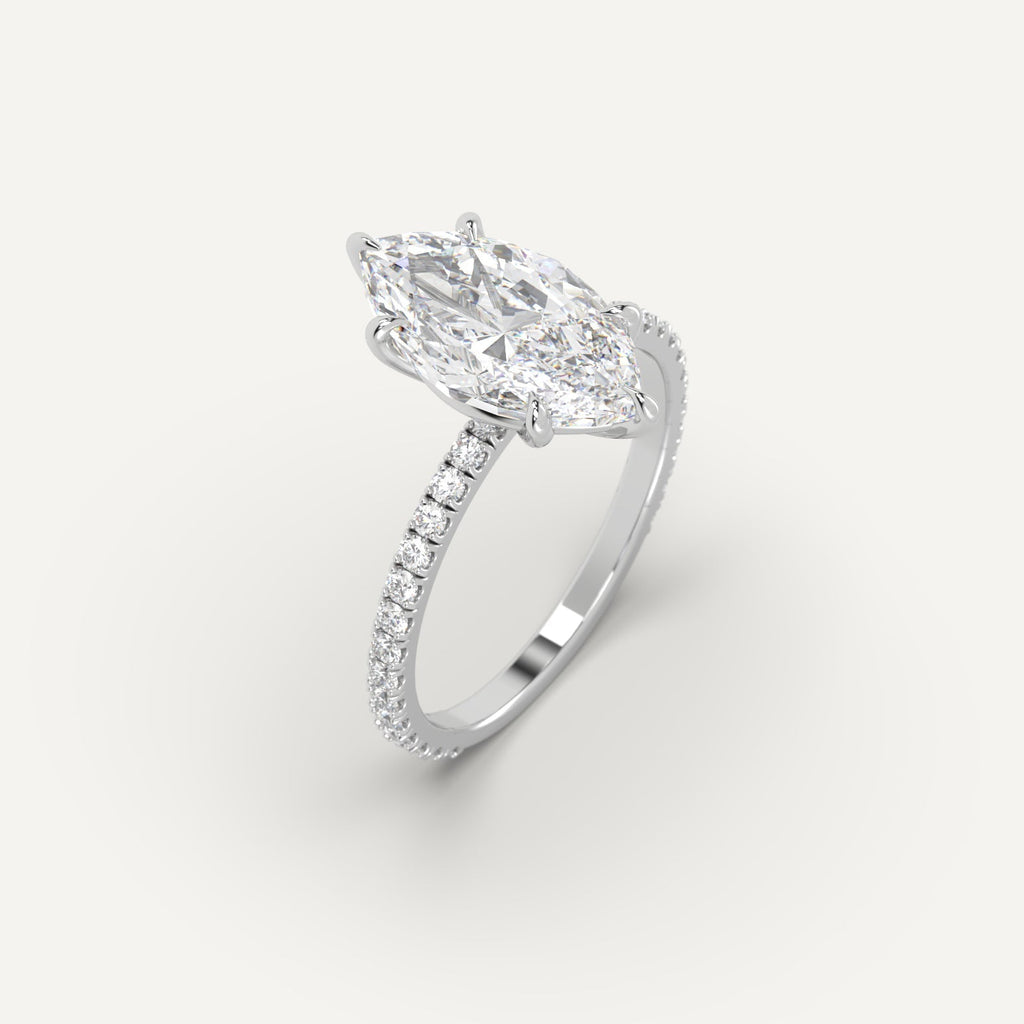 3 Carat Engagement Ring Marquise Cut Diamond In 950 Platinum