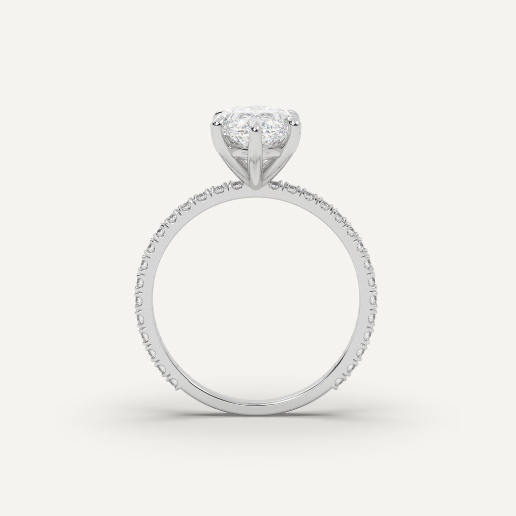 3 Carat Marquise Cut Engagement Ring In 14K White Gold