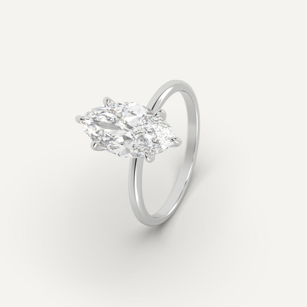 Platinum 3 Carat Engagement Ring Marquise Cut Diamond