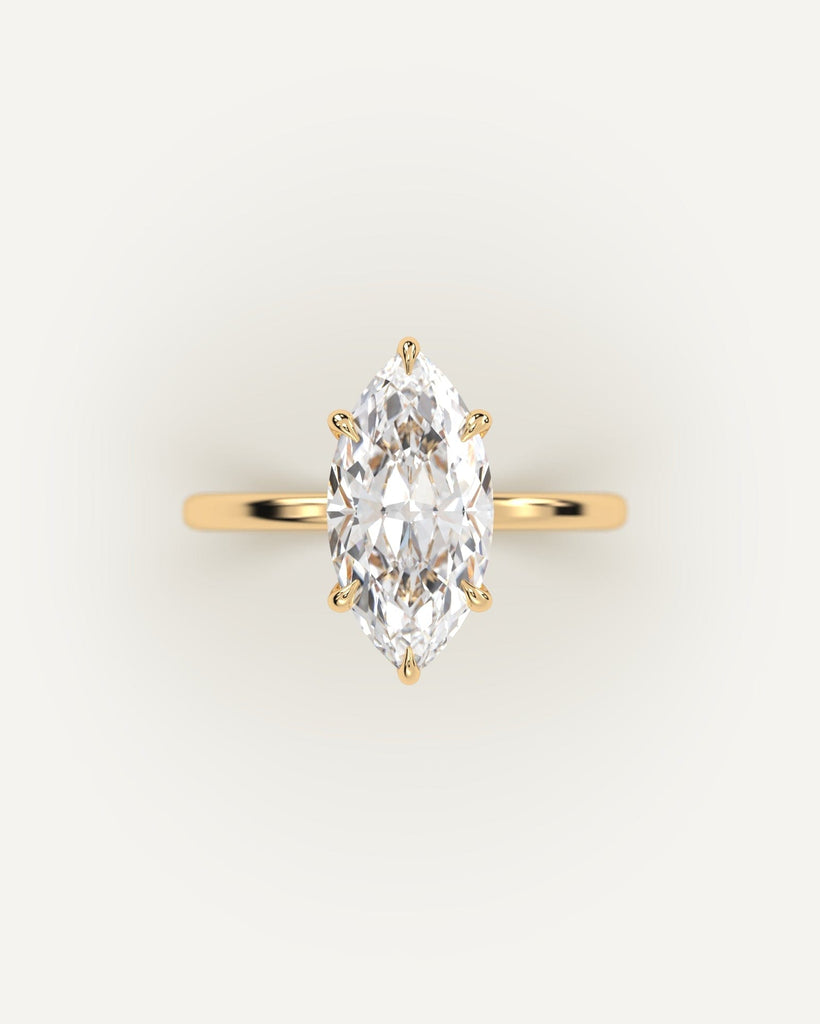 Solitaire Marquise Cut Engagement Ring 3 Carat Diamond