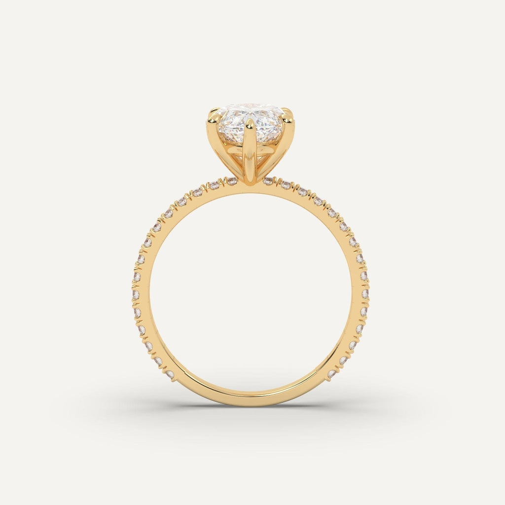 3 Carat Marquise Cut Engagement Ring In 14K Yellow Gold