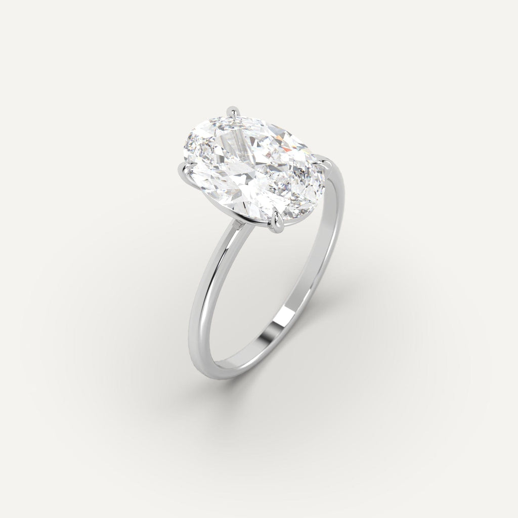 3 Carat Engagement Ring Oval Cut Diamond In 14K White Gold