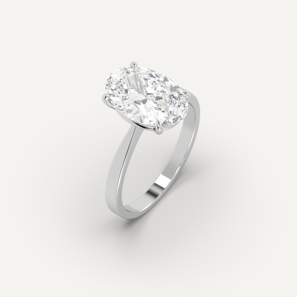 3 Carat Engagement Ring Oval Cut Diamond In 14K White Gold