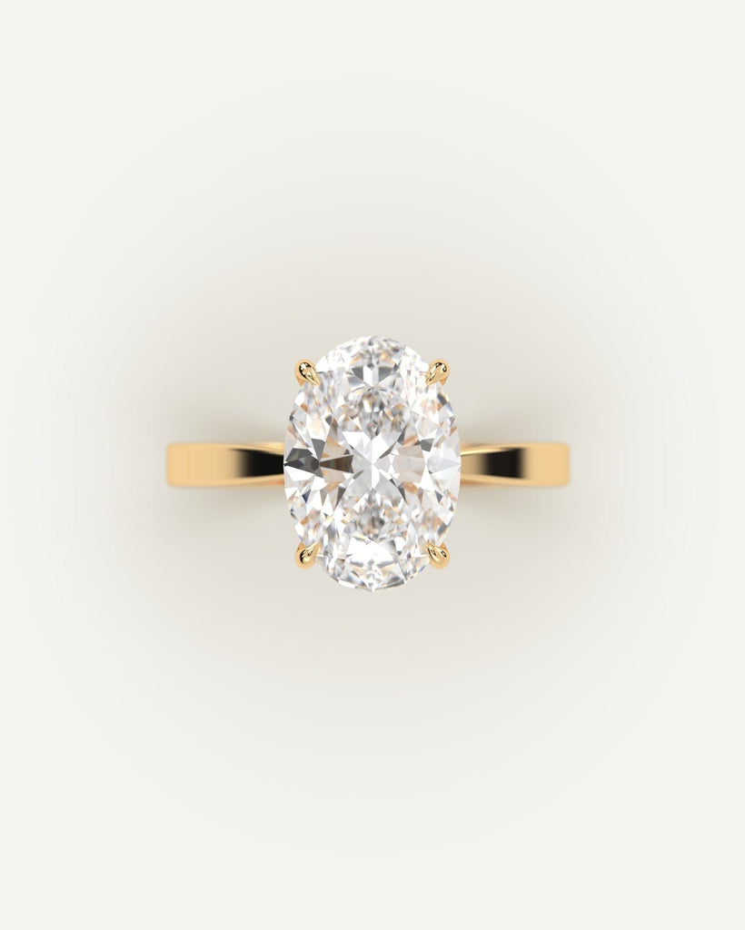Cathedral Oval Cut Engagement Ring 3 Carat Diamond