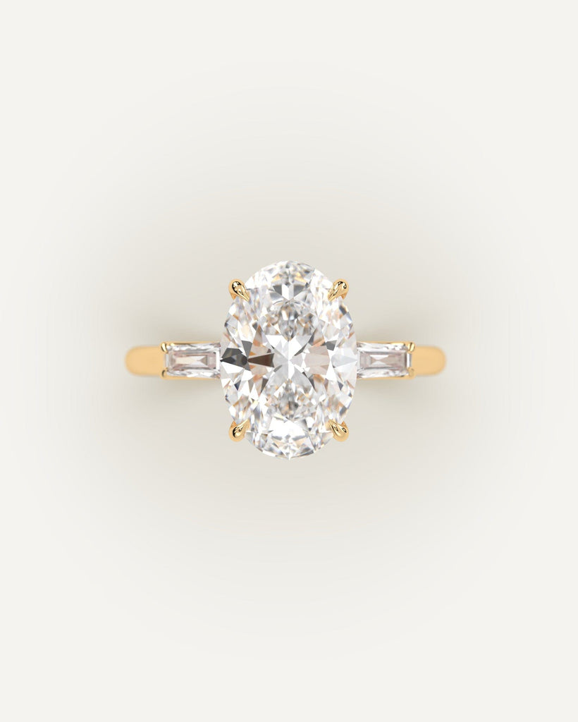 3-Stone Oval Cut Engagement Ring 3 Carat Diamond