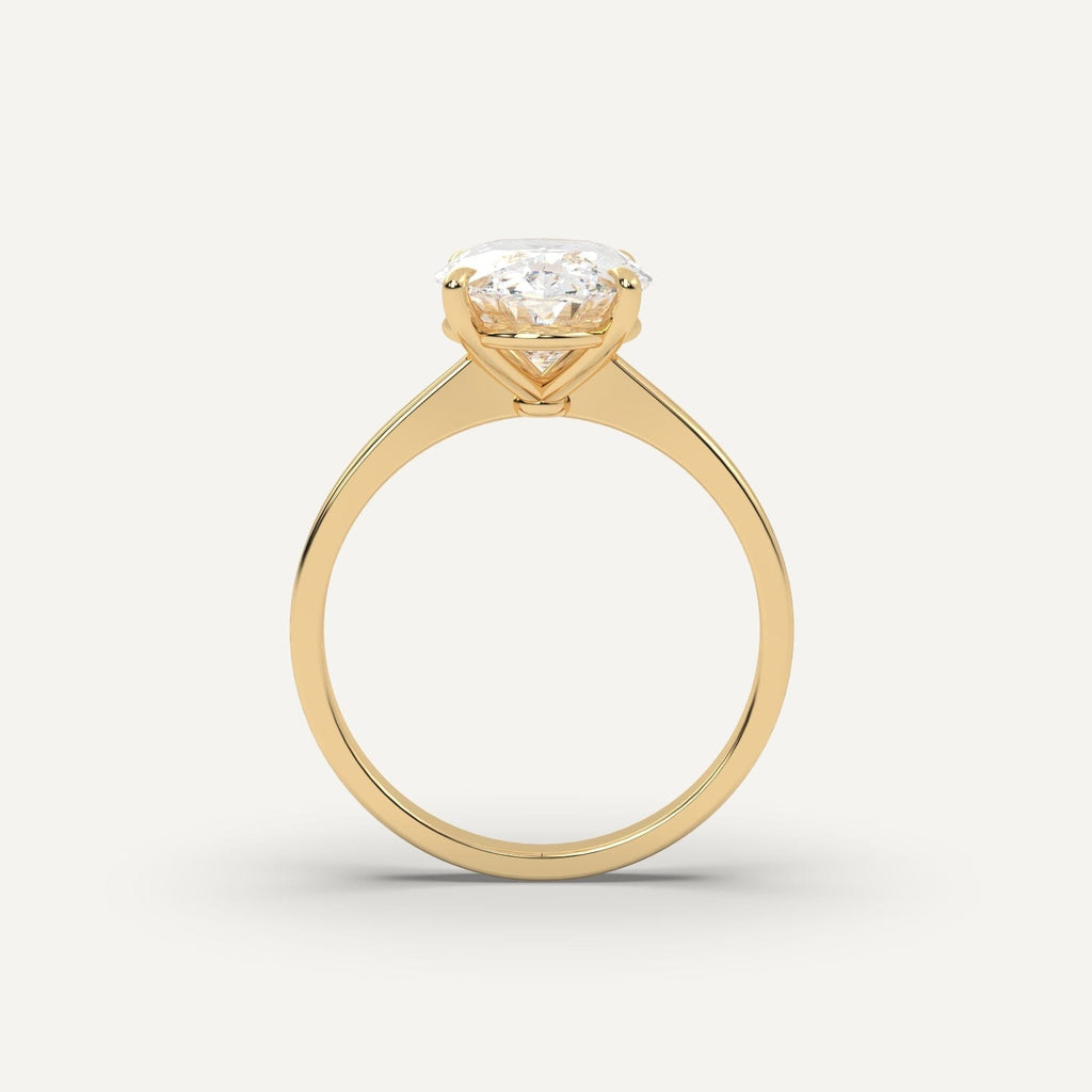3 Carat Oval Cut Engagement Ring In 14K Yellow Gold