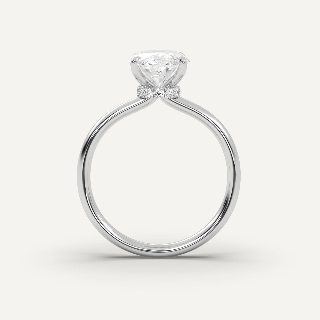 3 Carat Oval Cut Engagement Ring In 14K White Gold