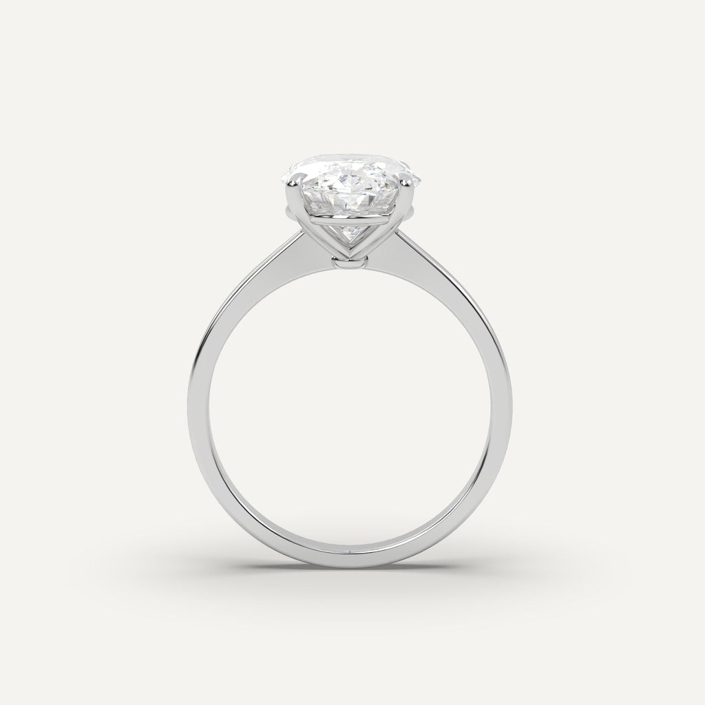 3 Carat Oval Cut Engagement Ring In Platinum