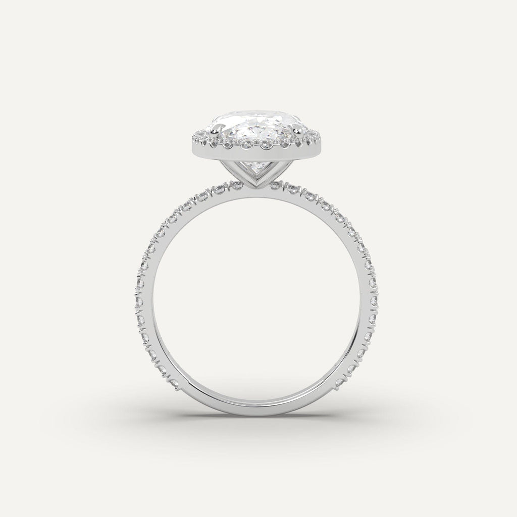 3 Carat Oval Cut Engagement Ring In Platinum