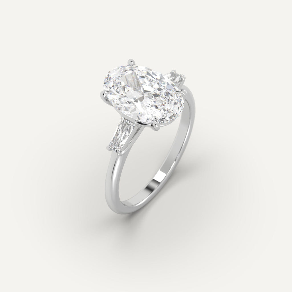 3 Carat Engagement Ring Oval Cut Diamond In Platinum