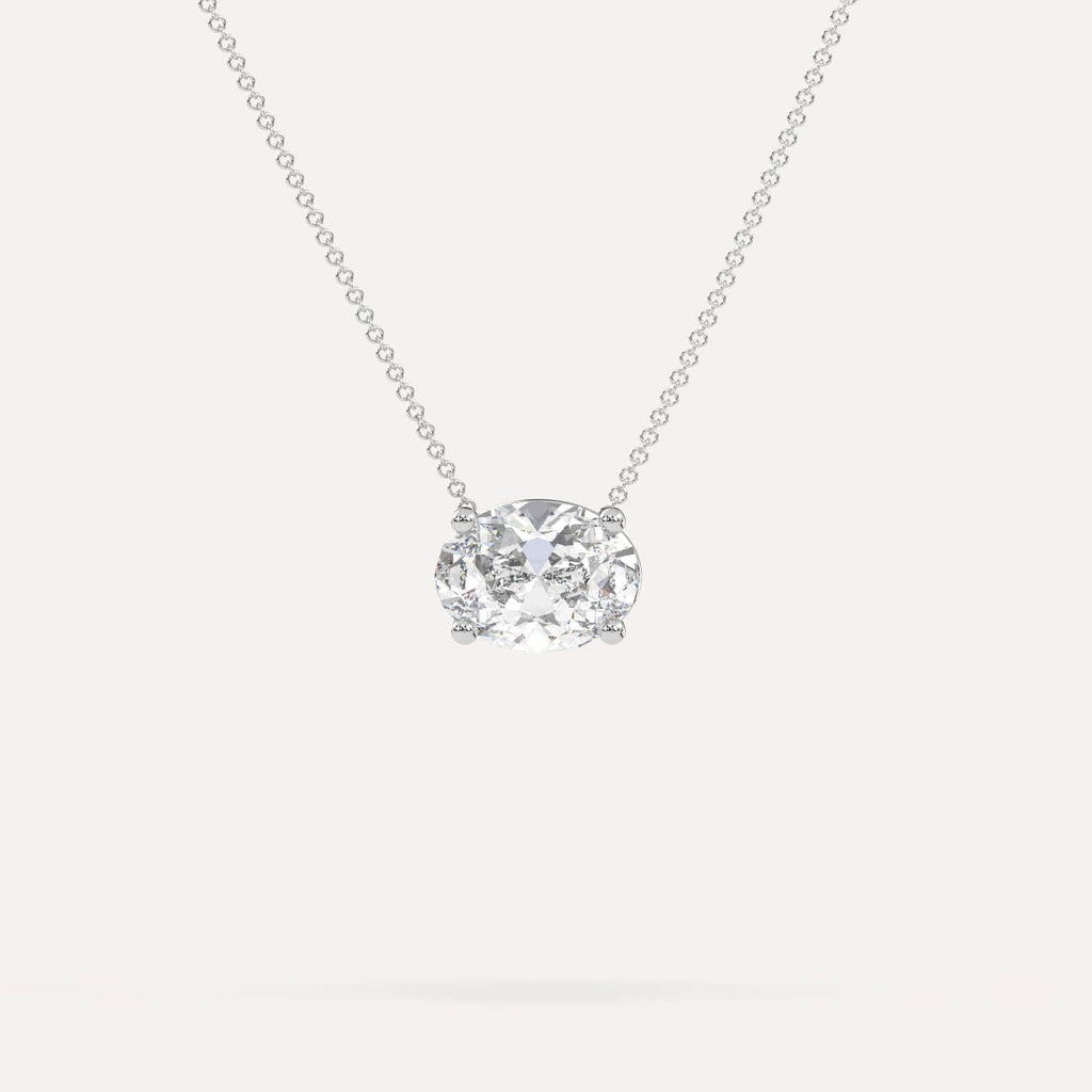 3 Carat Diamond Floating Necklace In 14K White Gold