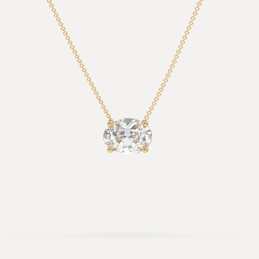 3 Carat Diamond Floating Necklace In 14K Yellow Gold