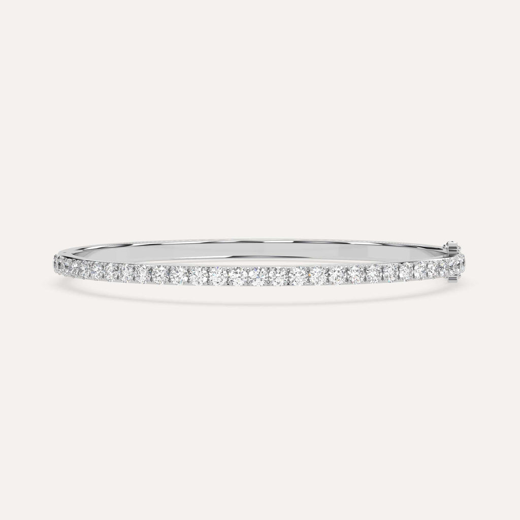 3 carat diamond pave, bangle bracelet in 14K white gold
