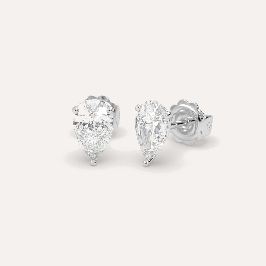 3 Carat White Gold Diamond Stud Earrings For Women