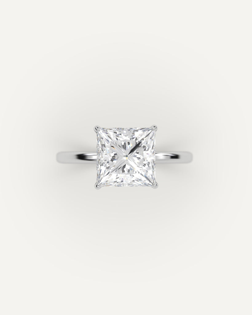 4-Prong Princess Cut Engagement Ring 3 Carat Diamond