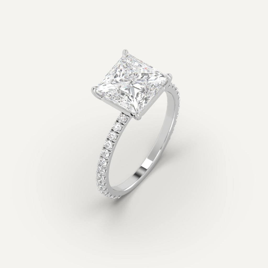 3 Carat Engagement Ring Princess Cut Diamond In 950 Platinum