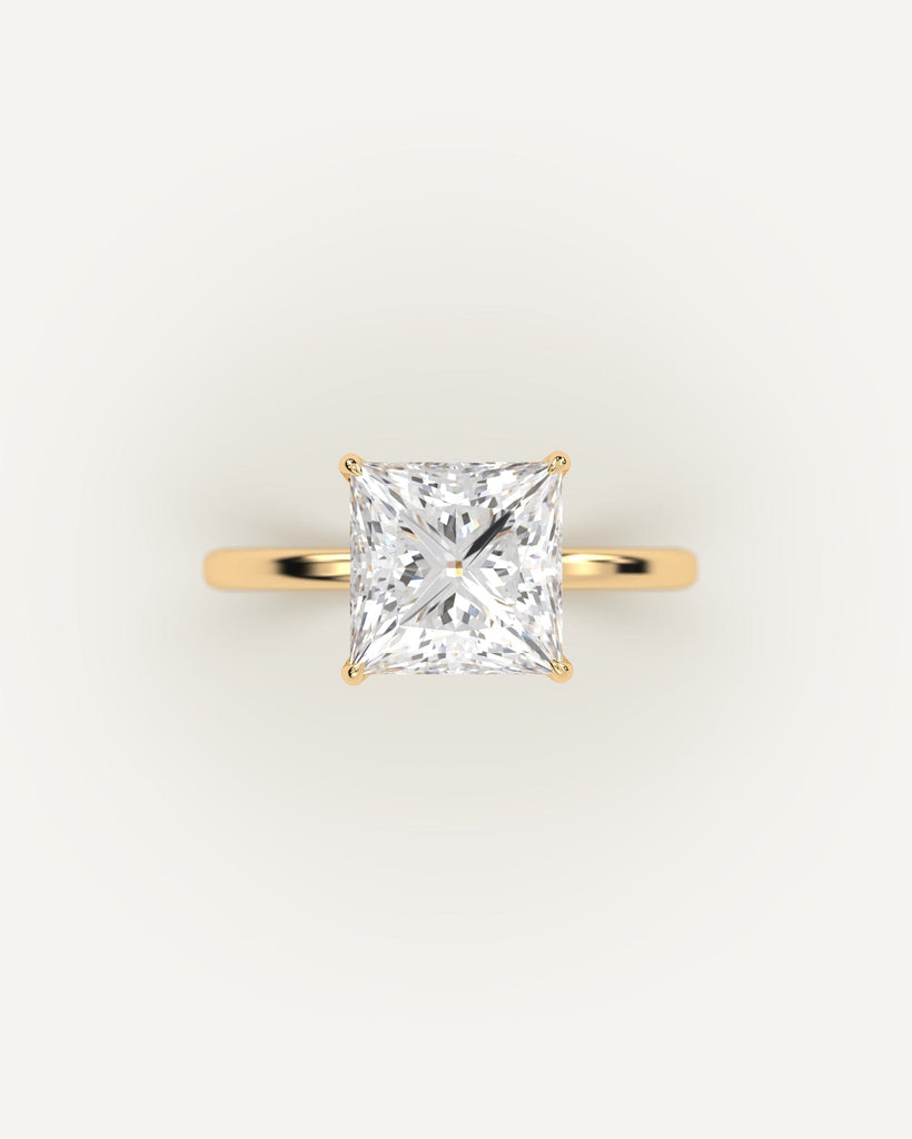 4-Prong Princess Cut Engagement Ring 3 Carat Diamond