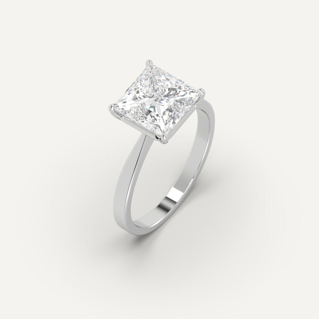 3 Carat Engagement Ring Princess Cut Diamond In Platinum