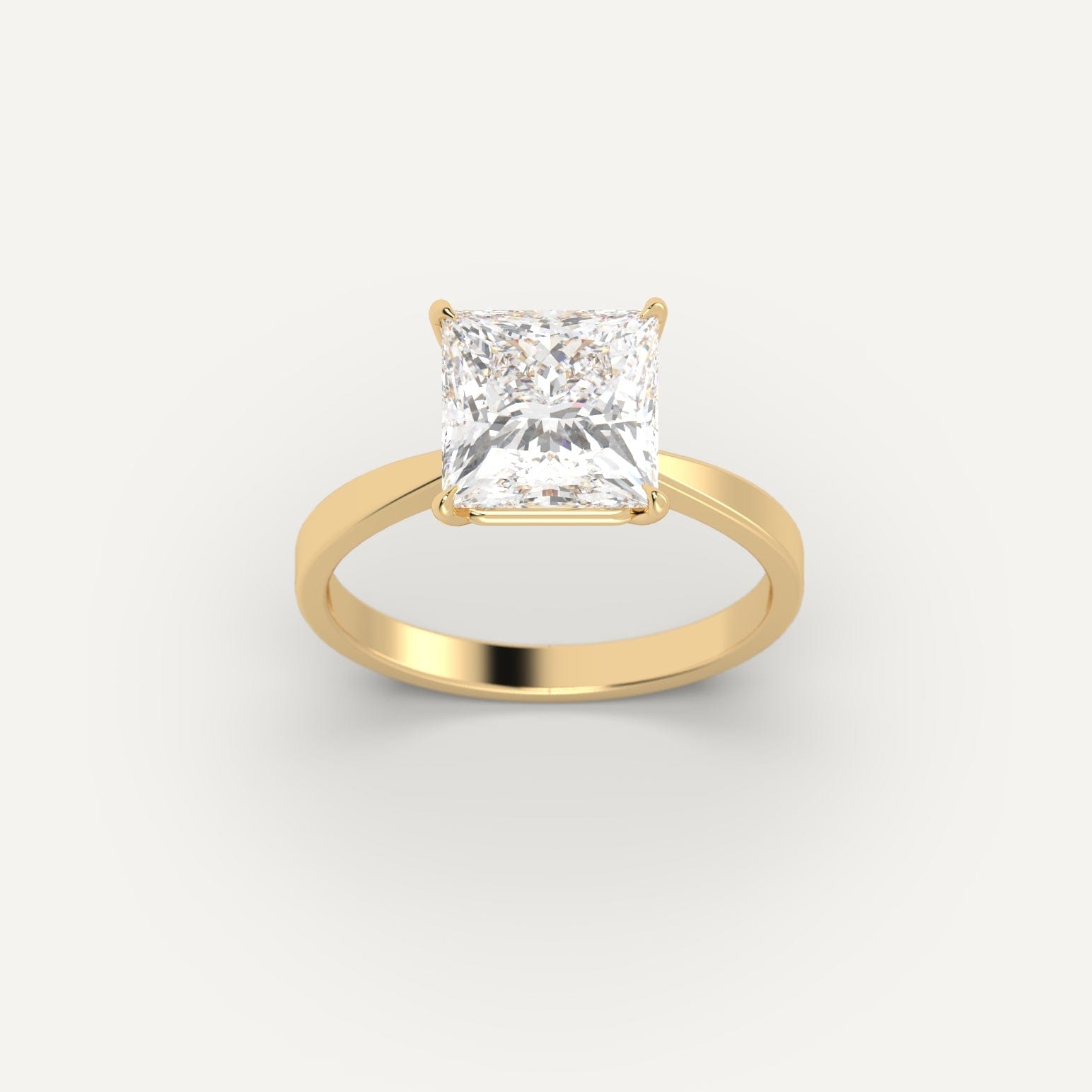 3 carat Princess Cut Diamond Ring Clarity Enhanced Natural Diamond ...