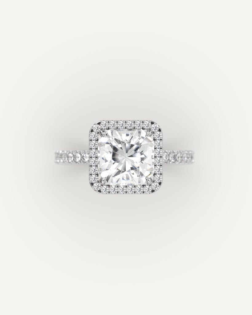 Halo Radiant Cut Engagement Ring 3 Carat Diamond