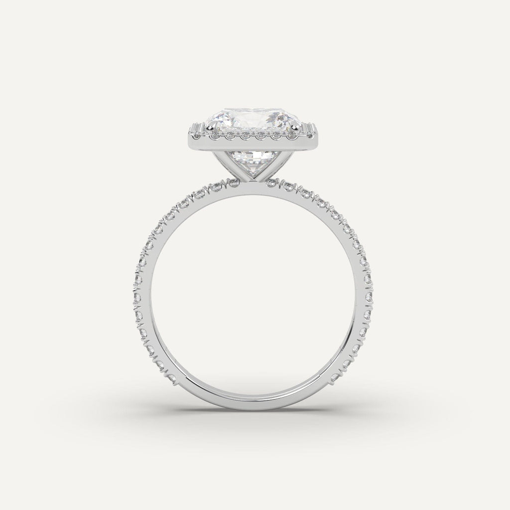 3 Carat Radiant Cut Engagement Ring In 14K White Gold