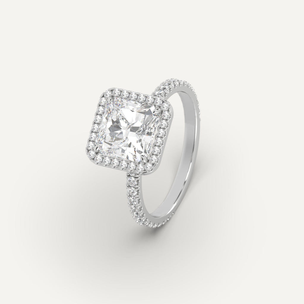 White Gold 3 Carat Engagement Ring Radiant Cut Diamond