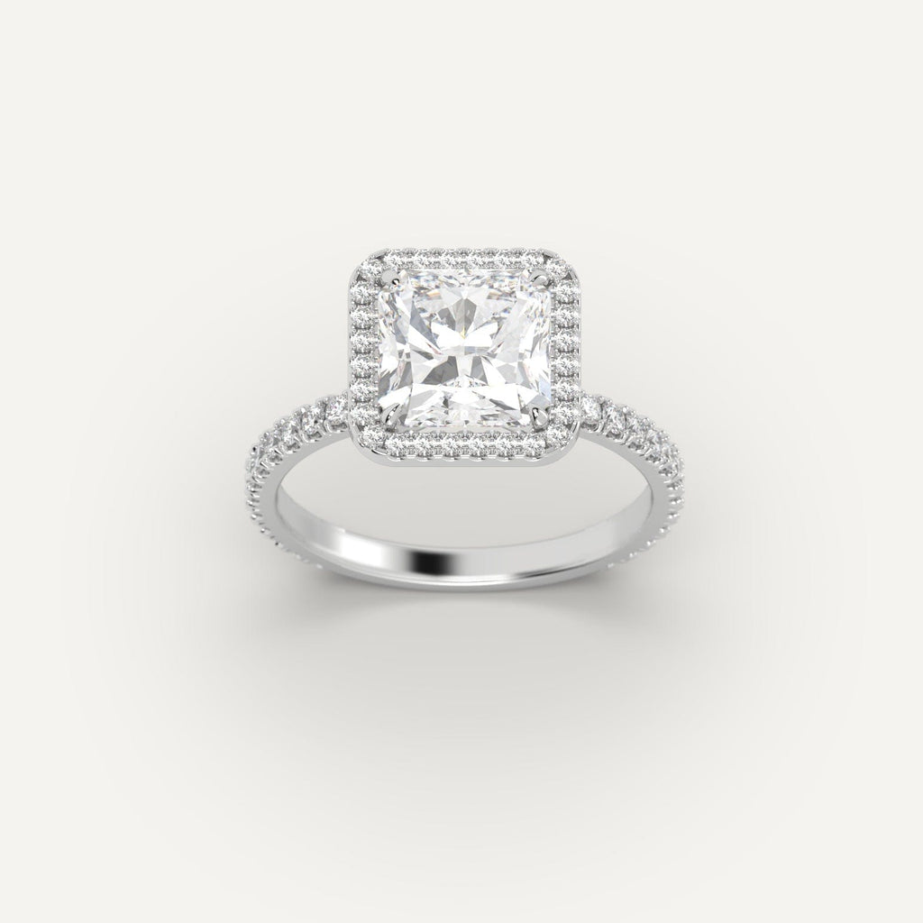 Platinum 3 Carat Engagement Ring On Woman's Hand