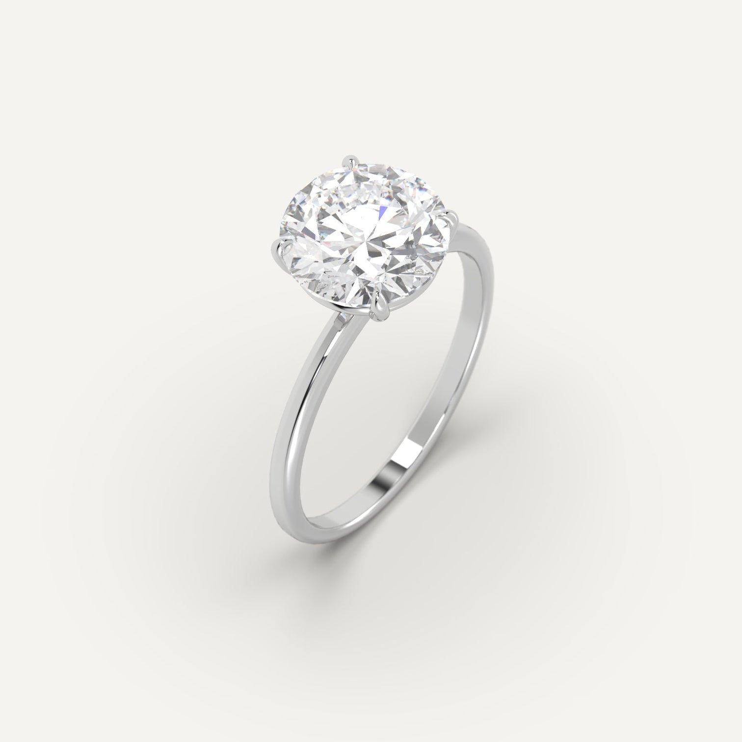 3 carat Round Cut Diamond Ring Natural Diamond White Gold